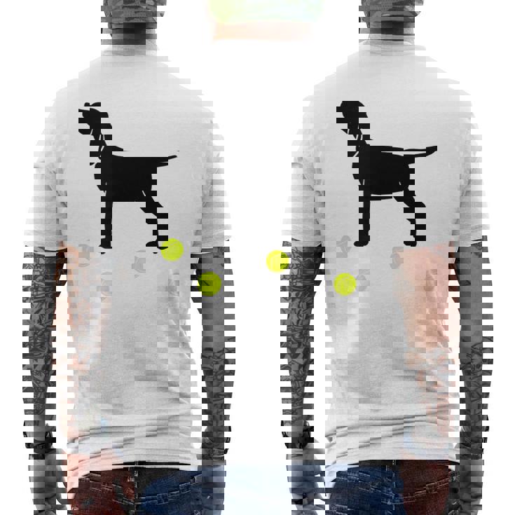 Beagle Puppy Dog Plays Fetch With Yellow Tennis Balls Men's Back Print T-Shirt