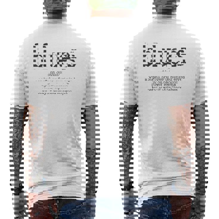 Blues Music Definition Músico Guitarrista Divertido Regalo Camiseta Hombre Estampado Espalda
