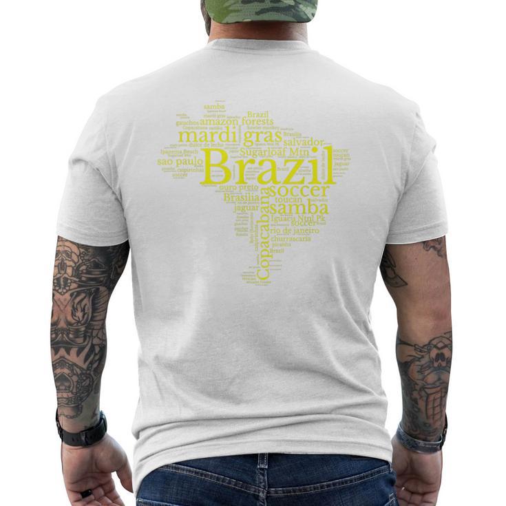 Brazil Map Football Copacabana Brazilian T-Shirt mit Rückendruck