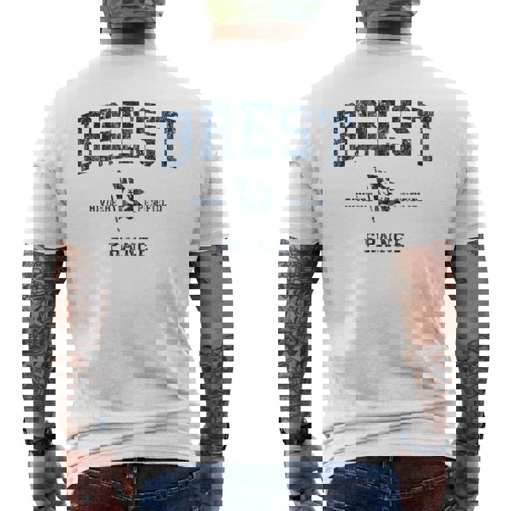 Brest France Drapeau Ancre Marine Sportintage T-shirt imprimé au dos
