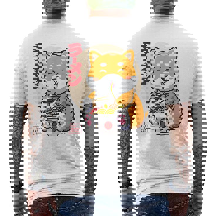 Camisa Shiba Inu Kawaii Anime Shiba Inu Ramen Japonés Camiseta Hombre Estampado Espalda
