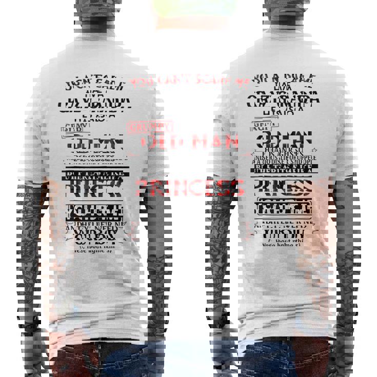 You Can't Scare Me I Have A Crazy Grandpa Grumpy Old Man Men's T-shirt Back Print