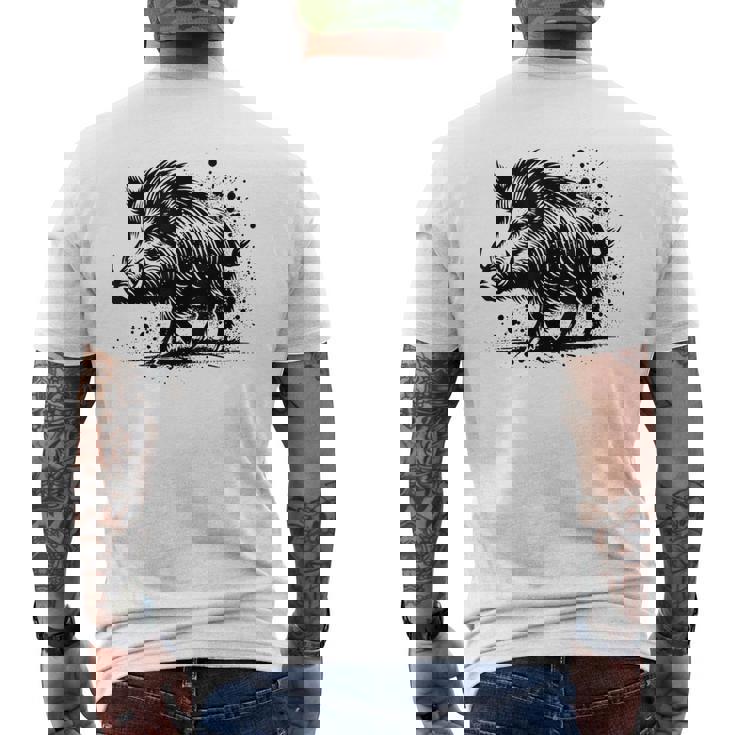 Chasseur Sanglier Motiv Chasse Chasseur Sanglier T-shirt imprimé au dos