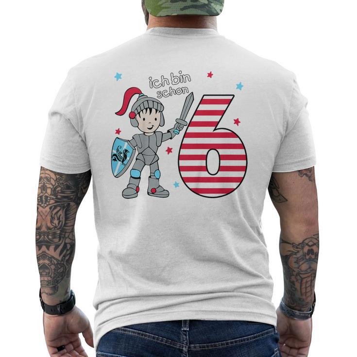 Children's 6Th Birthday With Sword Ich Bin Schon Sechs Ritter Mit Sword T-Shirt mit Rückendruck