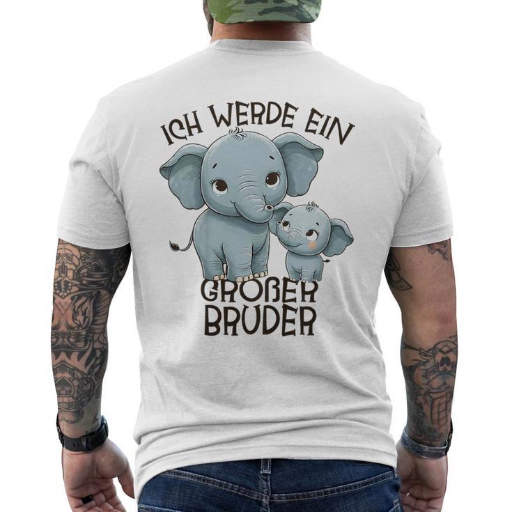 Children's Ich Werde Großer Bruder 2025 Elephant T-Shirt mit Rückendruck