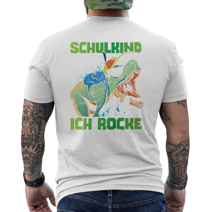 Children's School Child 2024 Dinosaur Ich Rocke Jetzt Die Schule T-Shirt mit Rückendruck