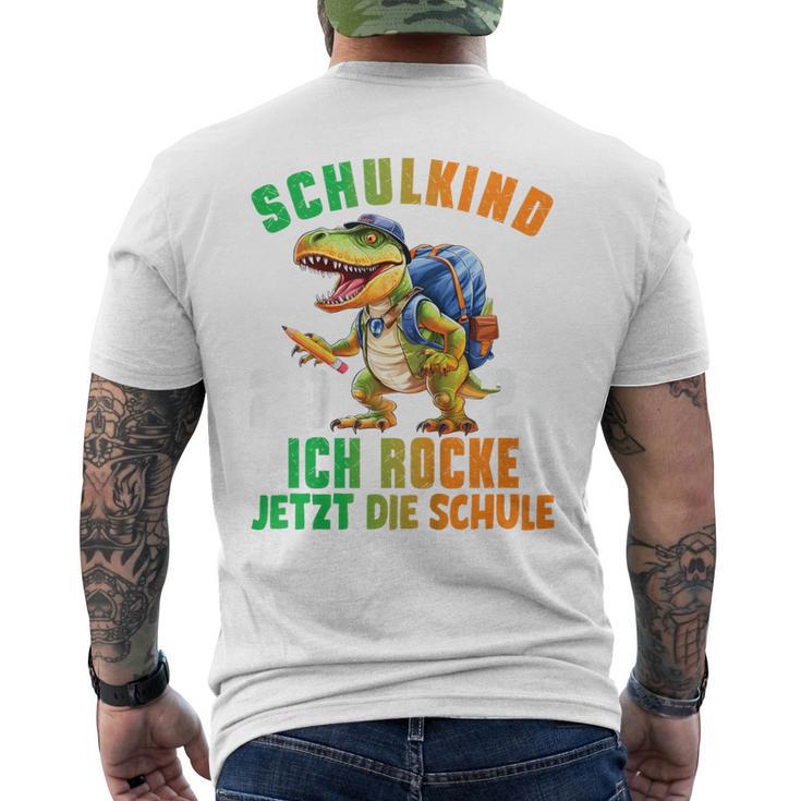 Children's Schulkind 2024 Cool Dino Ich Rocke Jetzt Die Schule Boys' T-Shirt mit Rückendruck