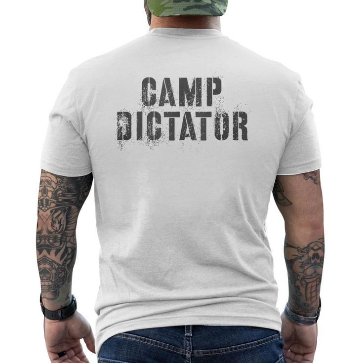 Crazy Camp Dictator Campground Director Summer Campsite Boss Men's T-shirt Back Print