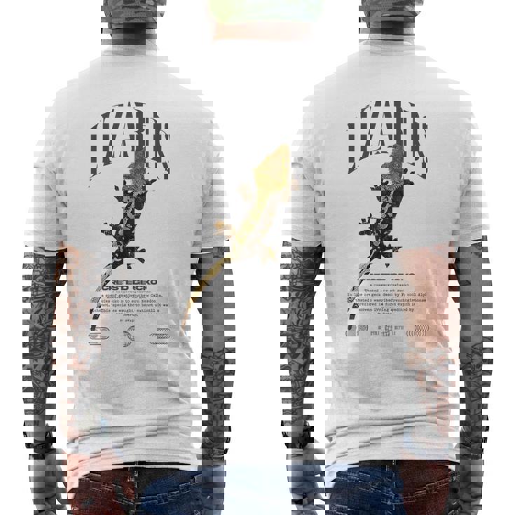 Custode Della Lucertola Del Geco Crestato Streetwear T-shirt da uomo con stampa posteriore