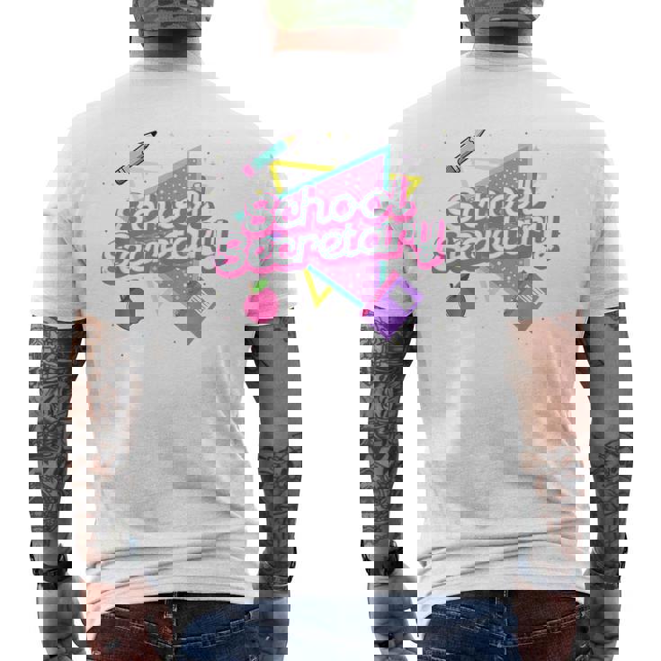 Cute School Secretary 80'S 90'S Back To School Men's T-shirt Back Print