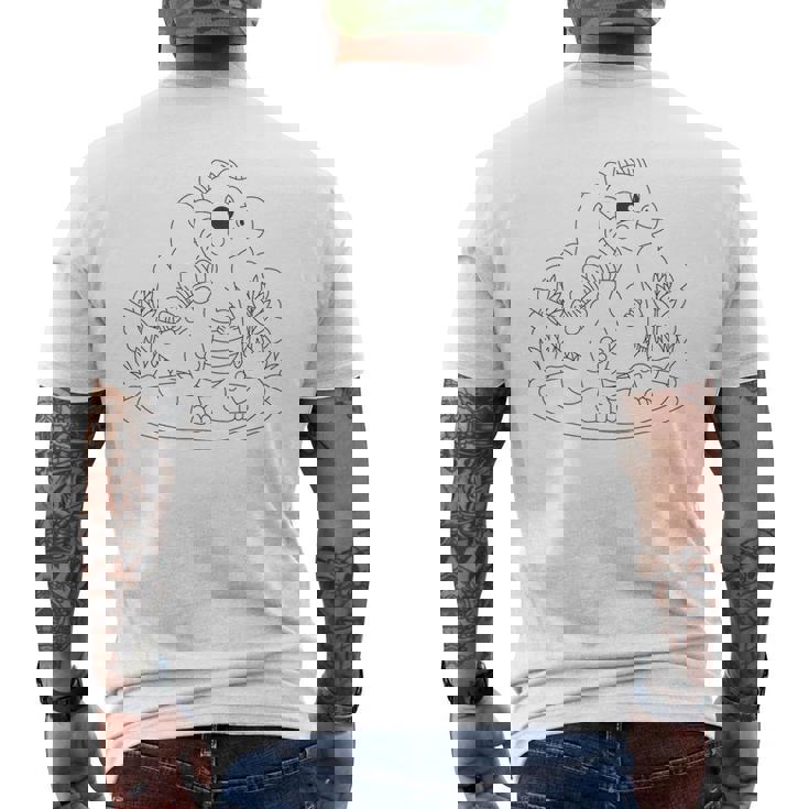 Dinosauro Da Dipingere E Colorare T-shirt da uomo con stampa posteriore