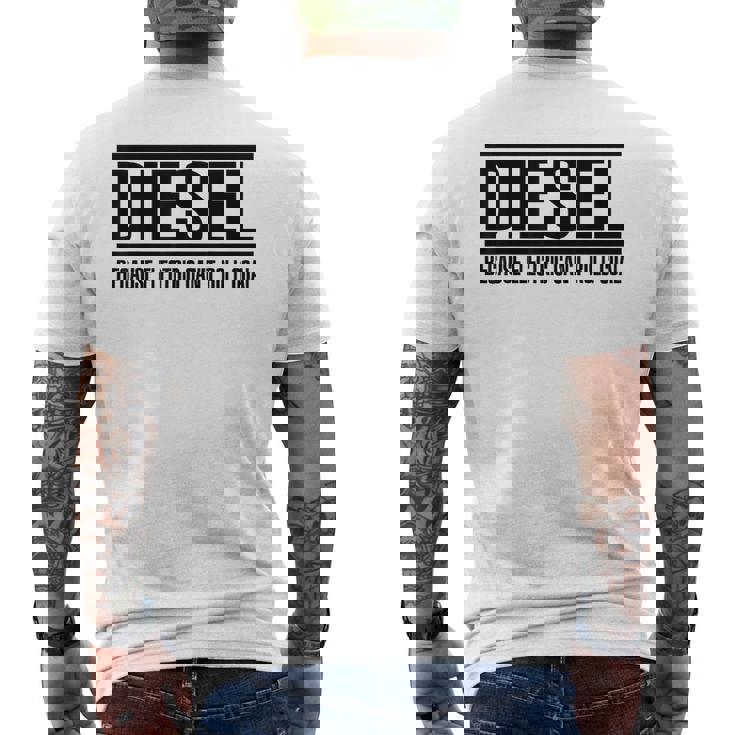 Divertente Con Camion Diesel T-shirt da uomo con stampa posteriore