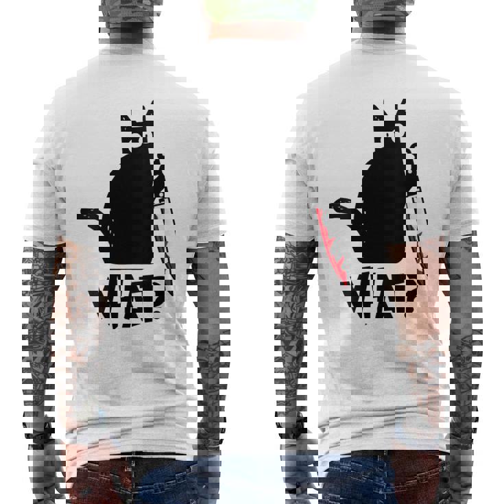 Donna Cat What Divertente Camicia Nera Di Gatto Gatto Assassino Con Coltello Con Collo A T-shirt da uomo con stampa posteriore