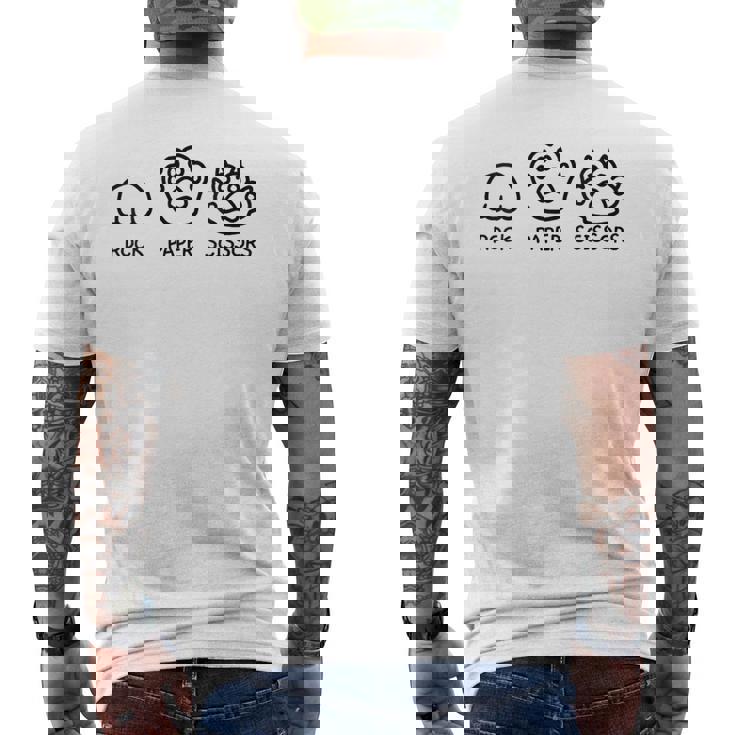 Donna Gioco A Mano Rock Paper Scissors Cute Paw Cat Con Collo A T-shirt da uomo con stampa posteriore