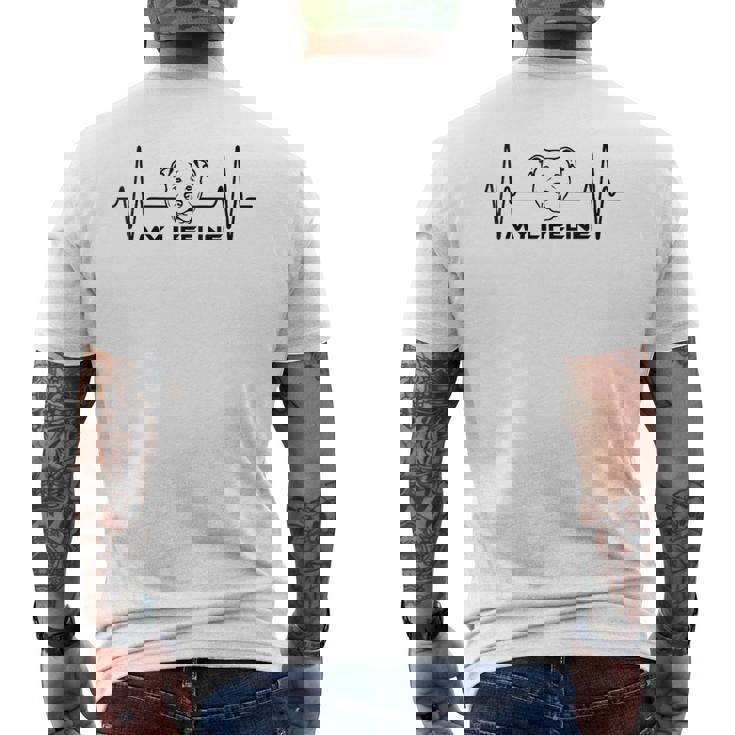 Donna Pitbull My Lifeline Pitbull Ecg Lifeline Readout Con Collo A T-shirt da uomo con stampa posteriore