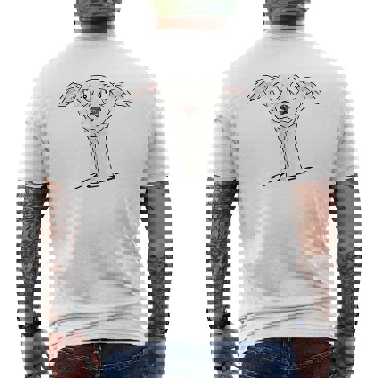 Dulce Perro El Divertido Galgo De Los Dibujos Animados Camiseta Hombre Estampado Espalda