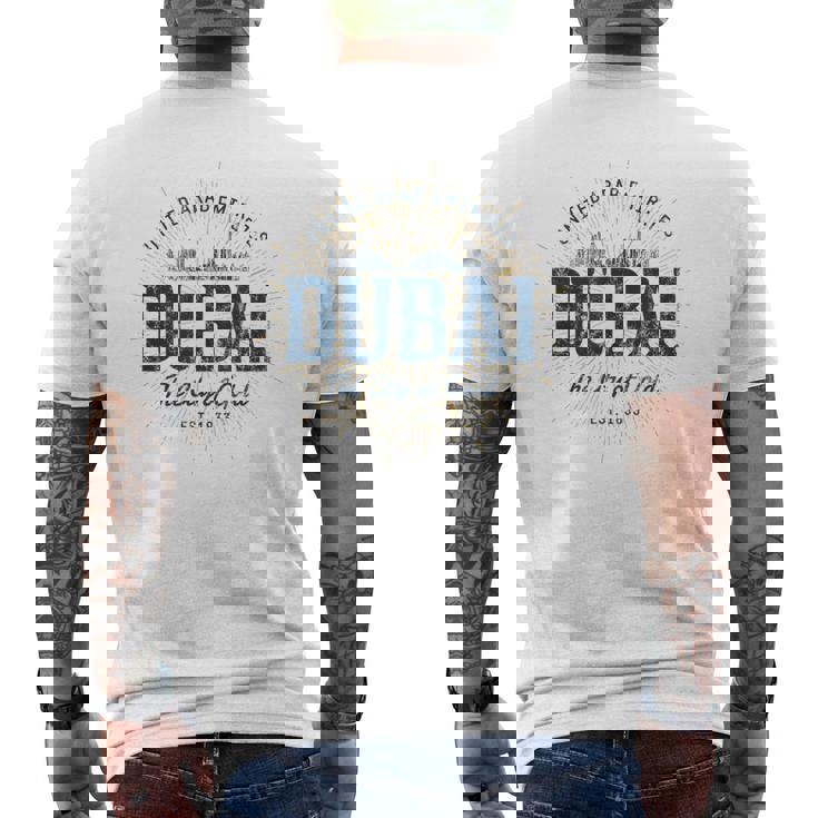 Emirati Arabi Uniti Stile Retròintage Dubai T-shirt da uomo con stampa posteriore