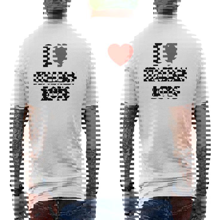 Me Encantan Los Chicos Italianos Los Hombres De Italia Camiseta Hombre Estampado Espalda