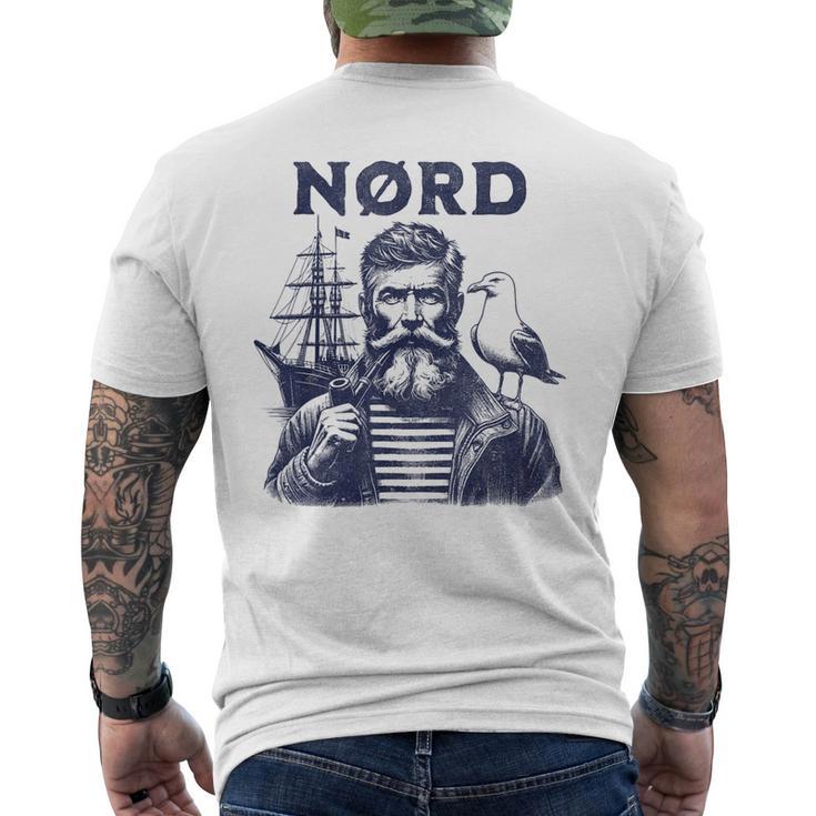 Fischer Mit Seagull Nord Sailor Captain T-Shirt mit Rückendruck