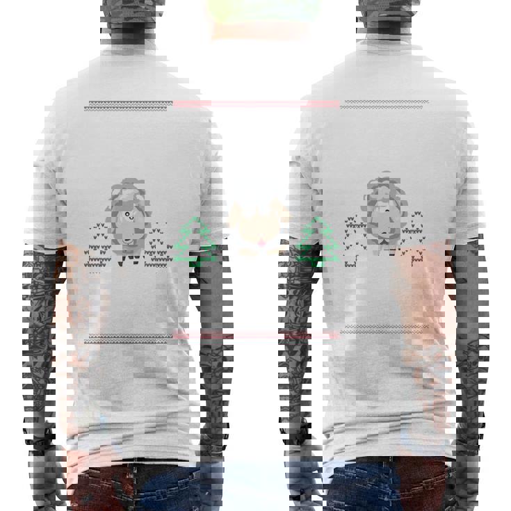 Fleece Navidad Sheep Ugly Christmas Sweater Men's T-shirt Back Print