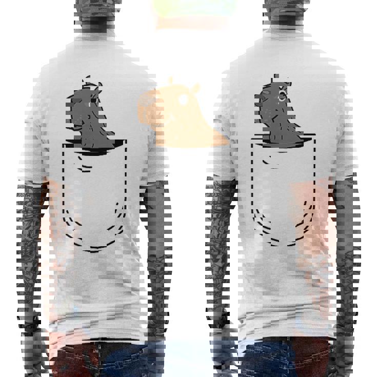 Pocket Capybara Capybara En Bolsillo Regalo Camiseta Hombre Estampado Espalda
