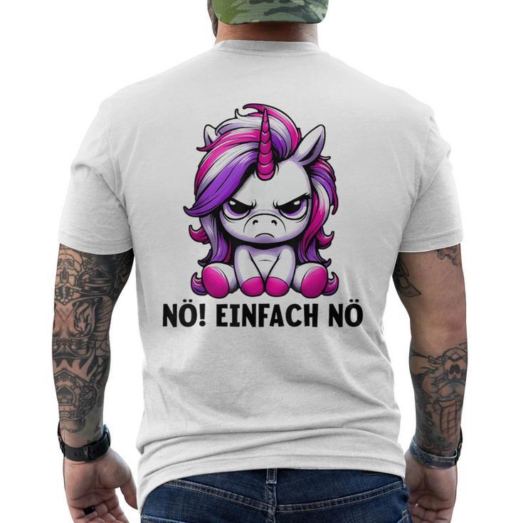 Unicorn Nö Einfach Nö Slogan T-Shirt mit Rückendruck