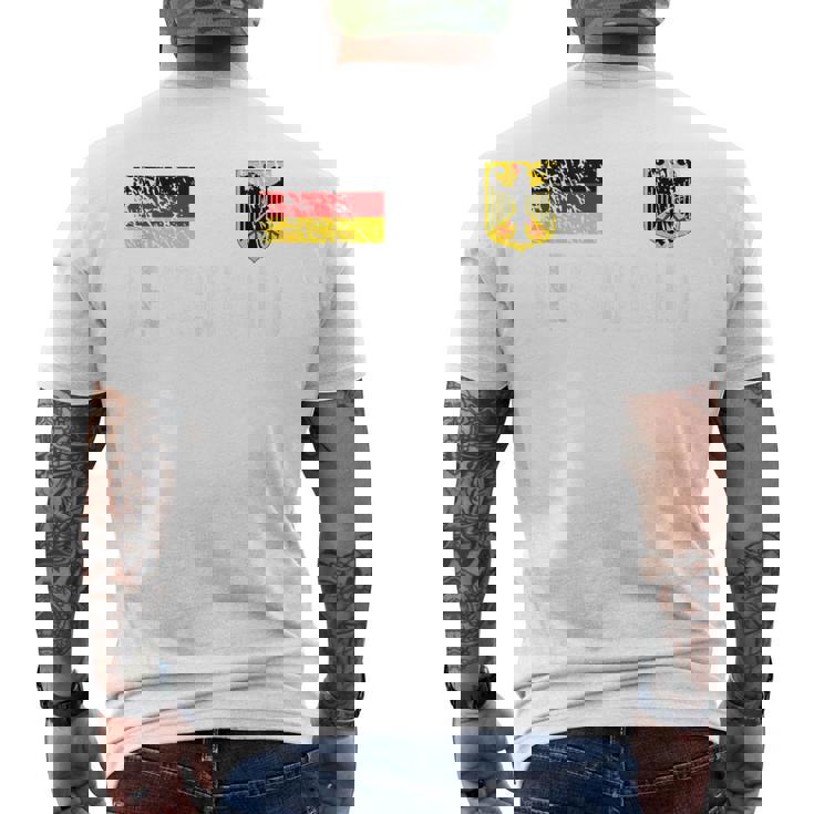 Fussball Wm Maglia Da Calcio Della Germaniaintage Effetto Invecchiato T-shirt da uomo con stampa posteriore