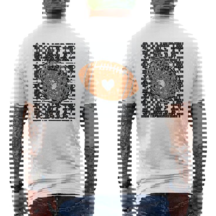 Game Day Football Bling Bling Football Lover Trendy Men's T-shirt Back Print