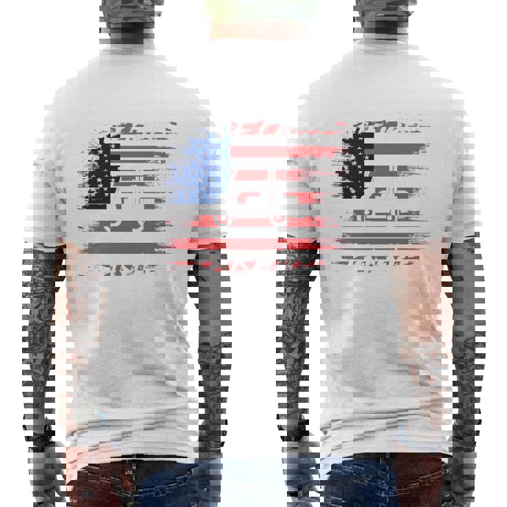 Golf Cart Parade United States American Flag 4Th July Men's T-shirt Back Print