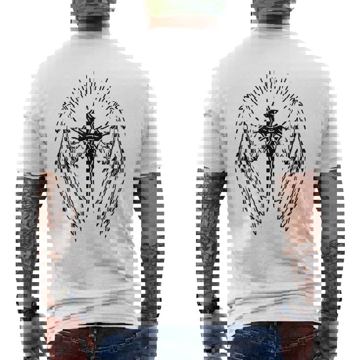 Gothic Cross And Wings Goth Alt Egirl Eboy Y2k Emo Men's T