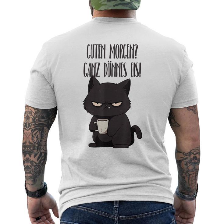 Guten Morgen Ganz Dünnes Eis Kawaii Cat Morgenmuffel Gray T-Shirt mit Rückendruck