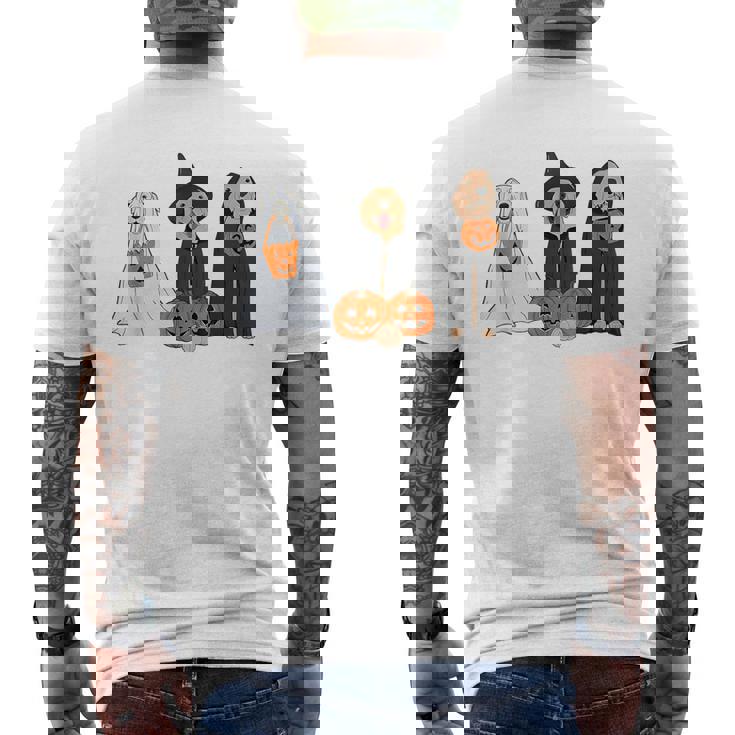 Halloween Dog Wearing Ghost Custome Dog Lovers Men's T-shirt Back Print