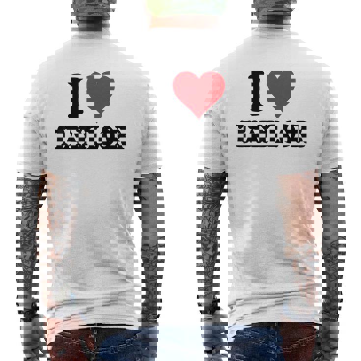 I Heart Taylor First Name I Love Custom Stuff T-shirt da uomo con stampa posteriore