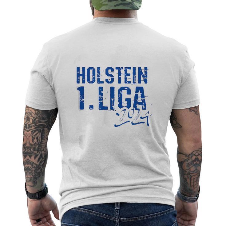 Holstein Football Kicken Fan Kiel Stadium Blue Blue T-Shirt mit Rückendruck