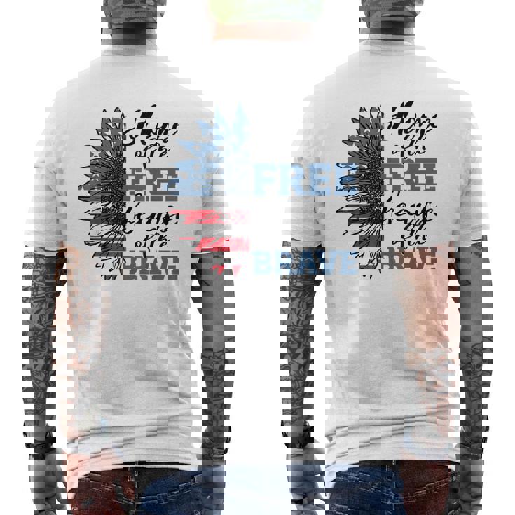 Home Of Free Because Of Brave Veterans Day 4Th Of July Men's T-shirt Back Print