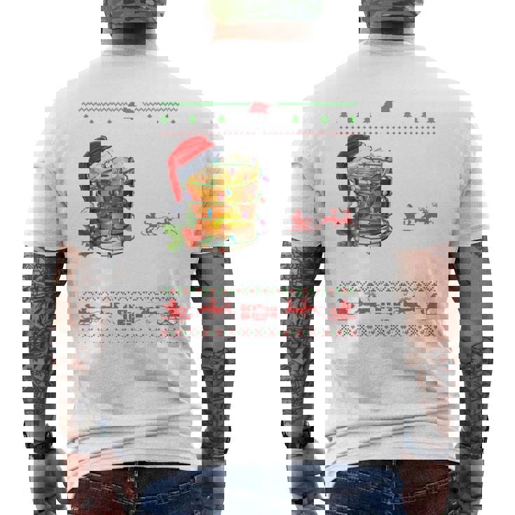 I'm Full Of Holiday Spirit Bourbon Ugly Xmas Sweater Pajamas Men's T-shirt Back Print