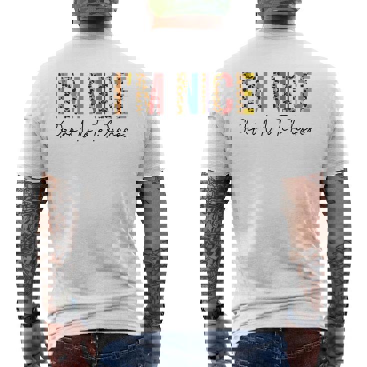 I'm Nice Pero No Te Pases Divertido Español Español Latina Camiseta Hombre Estampado Espalda