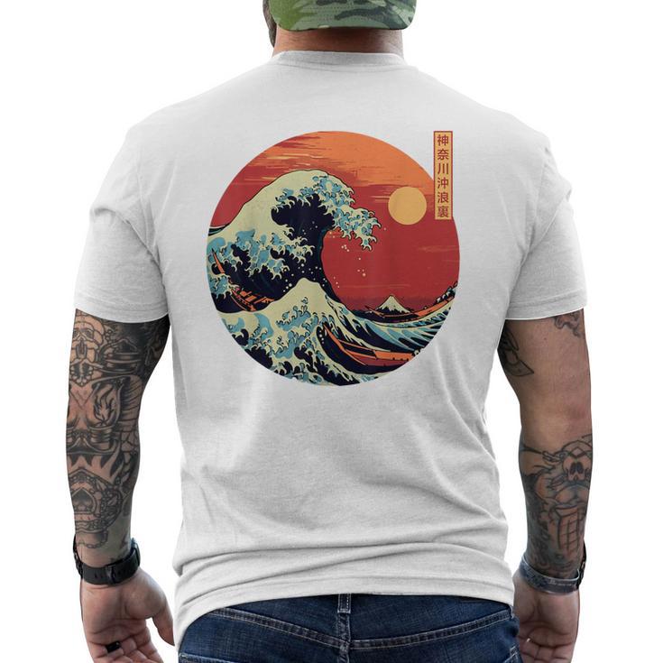 Japanese The Great Wave Kanagawa Retro Japan Men's T-shirt Back