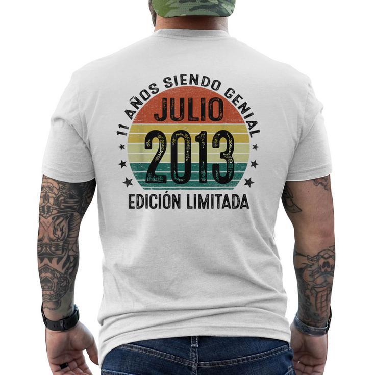 Julio 2013 11 Años Cumpleaños Niño Fabricado En 2013 Camiseta Hombre Estampado Espalda