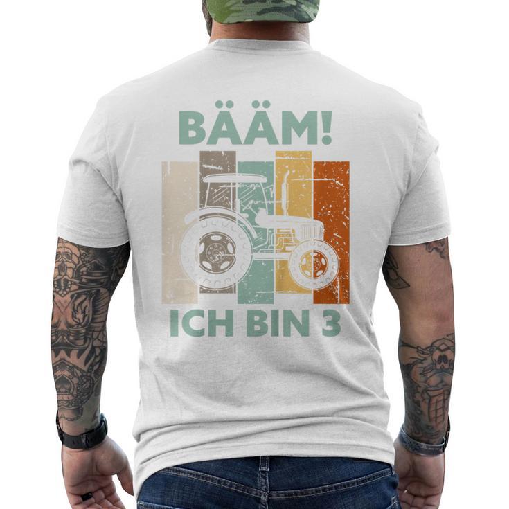 Kinder Bääm Ich Bin 3 Drei Jahre Junge 3Rd Birthday Tractor T-Shirt mit Rückendruck