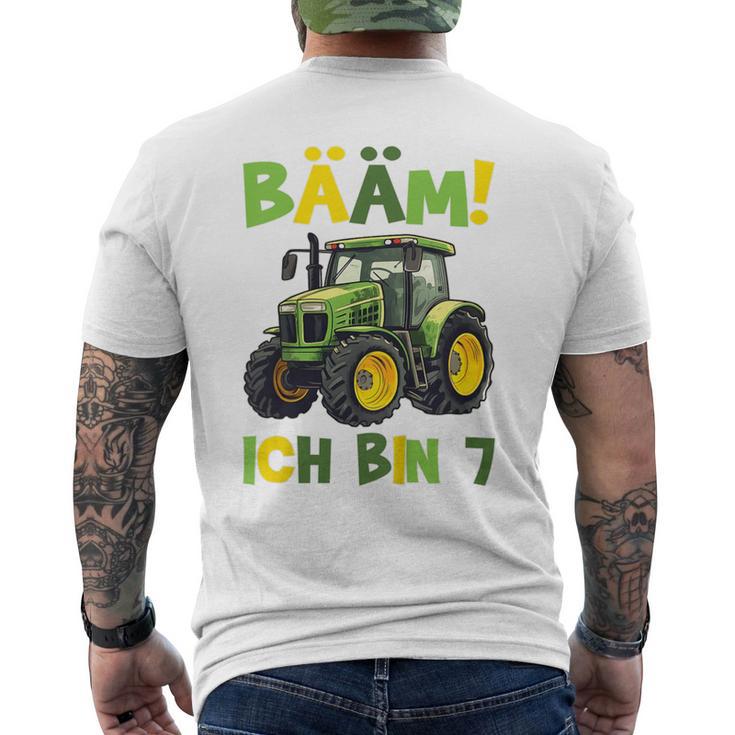 Kinder Bääm Ich Bin 7Ier Jahre Junge 7Th Birthday Tractor T-Shirt mit Rückendruck