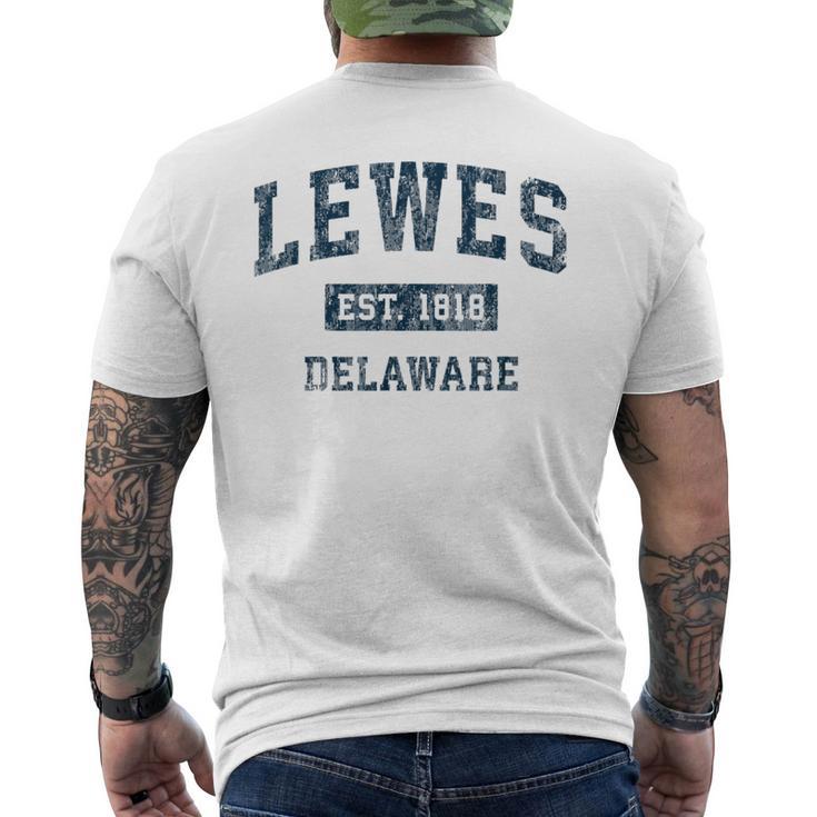 Lewes Delaware Deintage-Sportdesign Marineblau-Druck T-Shirt mit Rückendruck