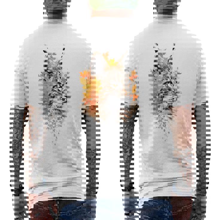 Lynx Animal Nature Disegno Grafico Opera D'arte Astratto Lynx T-shirt da uomo con stampa posteriore