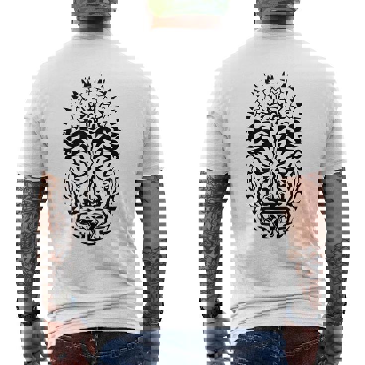 Maorí Polinesio Tatuaje Haka Dance Mascarilla Cabeza Camiseta Hombre Estampado Espalda