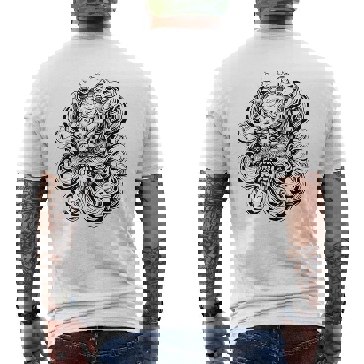 Máscara Japonesa Oni Mitología Japón Tatuaje Arte Dibujo Camiseta Hombre Estampado Espalda