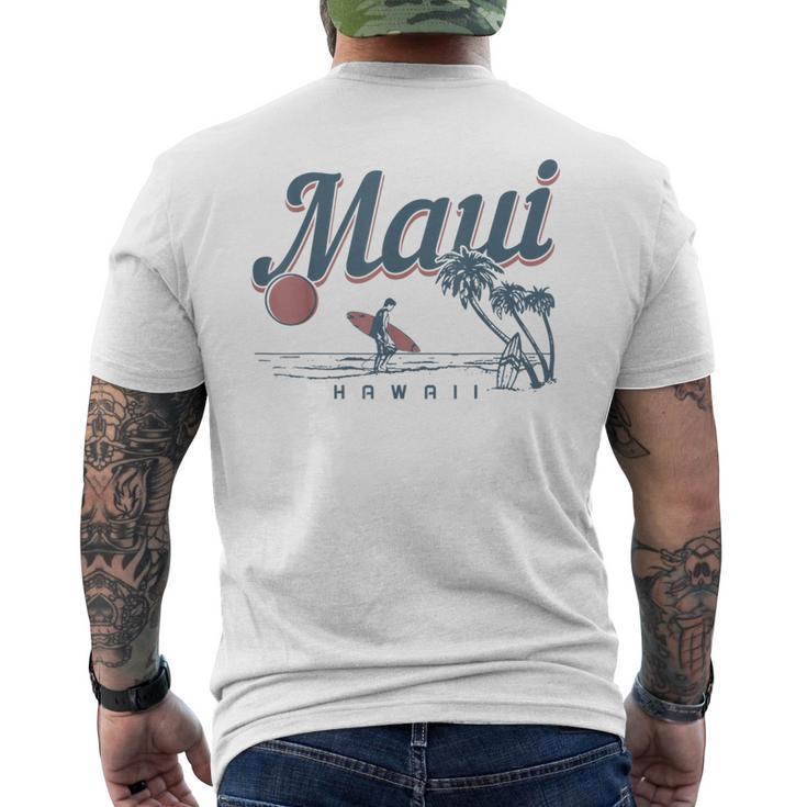 Maui Hawaii Surf Beachintage Souvenir Surfer Gray T-Shirt mit Rückendruck