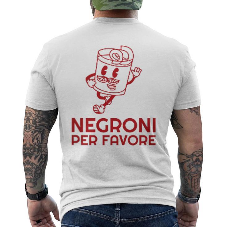 Ni Per Favore Cocktail Front Print Italiano Original Gray T-Shirt mit Rückendruck