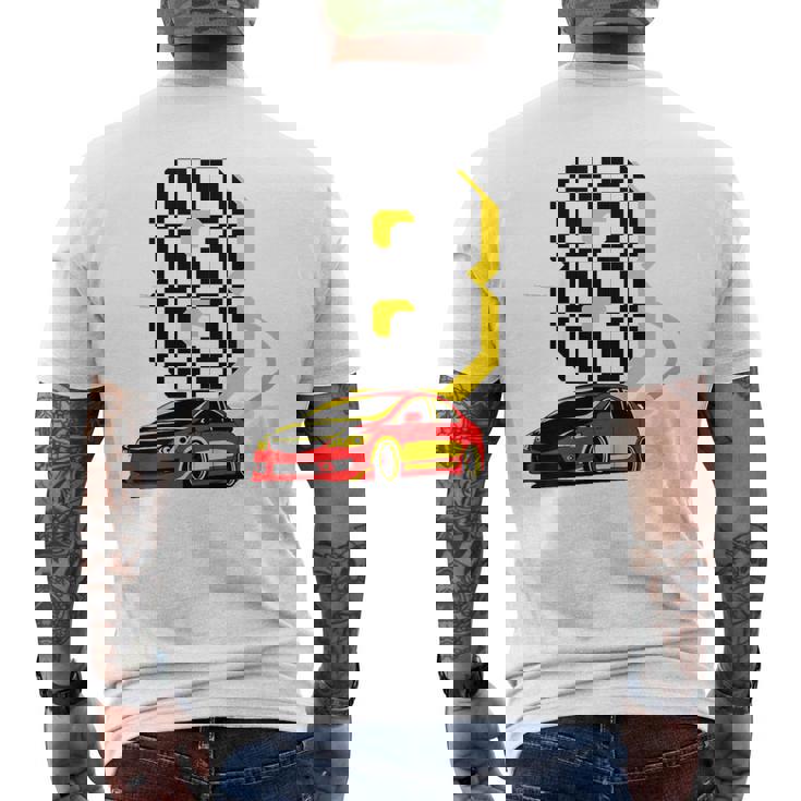 Niños Tengo 8 Años De Edad Coche De Carreras Niños Tripulación 8Th Birthday Race Camiseta Hombre Estampado Espalda