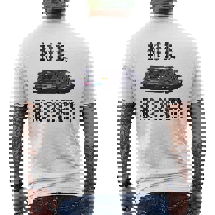 No Dj No Party Turntable Music Novelty Equalizer T-shirt da uomo con stampa posteriore