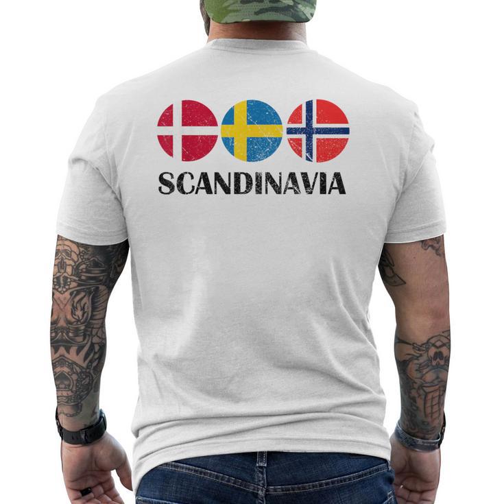 Norway Sweden Denmark Flags Scandinavian Flags Scandinavia T-Shirt mit Rückendruck